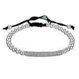 Pave Zirconia CZ Bar Chain Charm Bracelet for Wedding