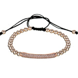 Pave Zirconia CZ Bar Chain Charm Bracelet for Wedding
