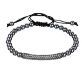 Pave Zirconia CZ Bar Chain Charm Bracelet for Wedding