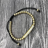 Pave Zirconia CZ Bar Chain Charm Bracelet for Wedding