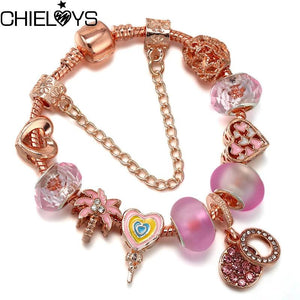 Snake Chain Lollipop Charms Bracelet for Women