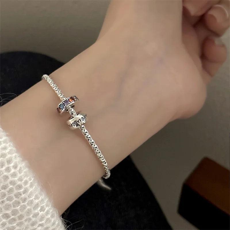 Vintage Zircon Circle Charm Bracelet for Women