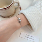 Vintage Zircon Circle Charm Bracelet for Women