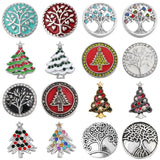 5pcs/lot Mixed Charms Crystal Rhinestone Tree Snap Buttons