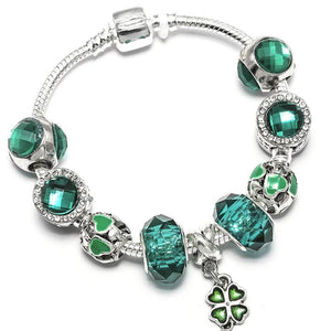 Green Crystal Beads Charm Bracelets For Women