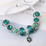 Green Crystal Beads Charm Bracelets For Women