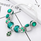 Green Crystal Beads Charm Bracelets For Women