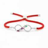 Silver Crystal Zircon 8 Infinity Bracelet Red Thread Women Bracelets