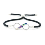 Silver Crystal Zircon 8 Infinity Bracelet Red Thread Women Bracelets