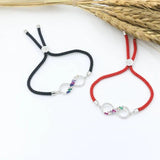 Silver Crystal Zircon 8 Infinity Bracelet Red Thread Women Bracelets
