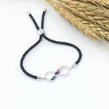 Silver Crystal Zircon 8 Infinity Bracelet Red Thread Women Bracelets
