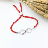 Silver Crystal Zircon 8 Infinity Bracelet Red Thread Women Bracelets
