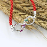Silver Crystal Zircon 8 Infinity Bracelet Red Thread Women Bracelets