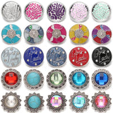 5pcs Snap Jewelry Rhinestone Flower 18mm Snap Buttons Fit 20mm 18mm Leather