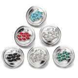 5pcs Snap Jewelry Rhinestone Flower 18mm Snap Buttons Fit 20mm 18mm Leather