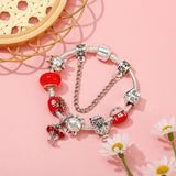 Red Lucky Bag Piggy Bank Beads Pendant Charm Bracelet For Women