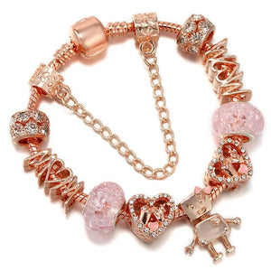 Mother's Charm Bracelet MOM Crystal DIY Charms Beads High-Quality Jewelry