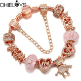Mother's Charm Bracelet MOM Crystal DIY Charms Beads High-Quality Jewelry