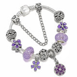 Flower Crystal DIY Bracelet with Butterfly Charms - High-Quality Jewelry