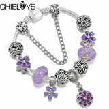 Flower Crystal DIY Bracelet with Butterfly Charms - High-Quality Jewelry