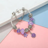 Flower Crystal DIY Bracelet with Butterfly Charms - High-Quality Jewelry