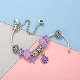 Flower Crystal DIY Bracelet with Butterfly Charms - High-Quality Jewelry