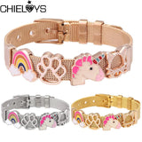 Rose Stainless Steel Mesh Bracelet Set with Heart Lock Charm Bangle