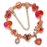 Snake Chain Heart-Shaped Charms Bracelet for Women