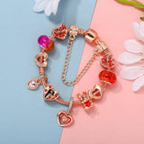 Snake Chain Heart-Shaped Charms Bracelet for Women