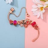 Snake Chain Heart-Shaped Charms Bracelet for Women