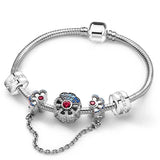 Crystal Astronaut Pendant Charm Bracelet for Women