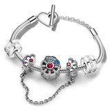 Crystal Astronaut Pendant Charm Bracelet for Women