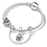 Crystal Astronaut Pendant Charm Bracelet for Women
