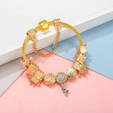 Sunflower DIY Charm Bracelet With Snake Chain for Women
