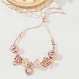 Crystal Love Heart Pendant Bracelet Charm Bracelet Christmas Gift