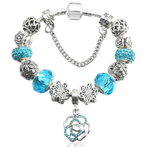 Classic Style Charm Bracelet with Flower Beads for DIY Jewelry Gift