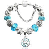 Classic Style Charm Bracelet with Flower Beads for DIY Jewelry Gift