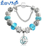 Classic Style Charm Bracelet with Flower Beads for DIY Jewelry Gift