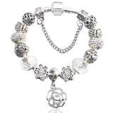 Classic Style Charm Bracelet with Flower Beads for DIY Jewelry Gift