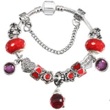 Crystal Heart Bead Charm Bracelet for Women DIY Bangles Jewelry