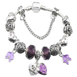 Heart Beads Charm Bracelets DIY Bangles Mother's Jewelry Gift