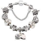 Charm Bracelet With First MY MOM Pendant - Mother's Jewelry