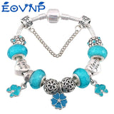 Flower Bead Charm Bracelet for Women, DIY Bangles Jewelry Gift