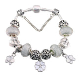 Flower Bead Charm Bracelet for Women, DIY Bangles Jewelry Gift