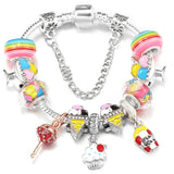 Crystal Eyes Beads Charm Bracelets With Silver Bracelet For Women Men Bijoux