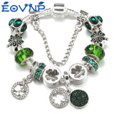 Tricolor Grass Beads Charm Bracelet with Safety Chain for Women Men Girl