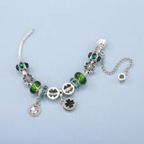 Tricolor Grass Beads Charm Bracelet with Safety Chain for Women Men Girl