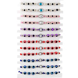12pcs Couple Evil Red Eye Elastic Bracelet Charm Crystal Resin Beaded Bracelets