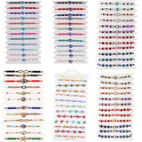 12pcs Couple Evil Red Eye Elastic Bracelet Charm Crystal Resin Beaded Bracelets