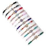 12pcs Couple Evil Red Eye Elastic Bracelet Charm Crystal Resin Beaded Bracelets